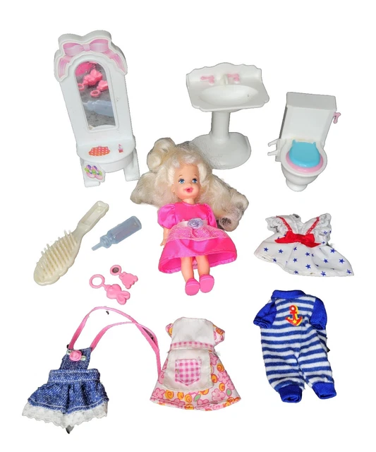 BARBIE KELLY POTTY Training Doll & Accessories bottle Toilet vtg 1996